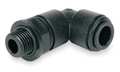 John Guest Swivel Elbow, 1/4 in Tube Size, Acetal, Black, 10 PK PM090612E-PK10