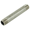 Zoro Select 1-1/2" MNPT x 11" TBE Stainless Steel Pipe Nipple Sch 40 T6BNH15