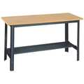 Mbi Bolted Workbench, Particleboard, 48 in W, 29 in to 34 in Height, 1,600 lb, Straight UB400
