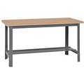 Mbi Bolted Workbench, Particleboard, 60 in W, 29 in to 34 in Height, 2,500 lb, Straight UBM6030