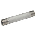 Zoro Select 1/4" MNPT x 7" TBE Stainless Steel Pipe Nipple Sch 40 T4BNB12