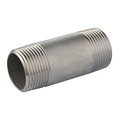 Zoro Select 2-1/2" MNPT x 6" TBE Stainless Steel Pipe Nipple Sch 40 T4BNJ08