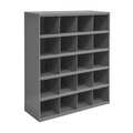 Durham Mfg Prime Cold Rolled Steel Pigeonhole Bin Unit, 12 in D x 42 in H x 33 3/4 in W, 5 Shelves, Gray 351-95