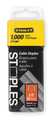 Stanley Cable Staples, T25, 20 ga, Round Crown, 3/8 in Leg L, Steel, 1000 PK CT106T