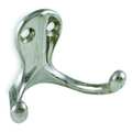 Zoro Select Coat Hook, 2 Hook Ends, Nickel 1XNF5