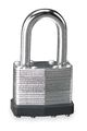 Zoro Select Padlock, Keyed Different, Long Shackle, Rectangular Steel Body, Steel Shackle, 3/4 in W 1XRV1