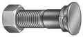 Zoro Select Square Neck Plow Bolt, 5/8"-11 Thrd Sz, 2 1/2 in L, Flat Head, Carbon Steel, Zinc Plated, 10 PK 1CFP7