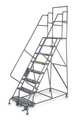 Tri-Arc 96 in H Steel Rolling Ladder, 6 Steps KDSR106246-D2