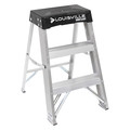 Louisville 2 Steps, Aluminum Step Stool, 300 lb. Load Capacity, Black/Silver AS3002