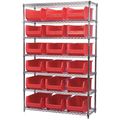 Akro-Mils Steel Bin Shelving, 48 in W x 74 in H x 18 in D, 7 Shelves, Red AWS184830281R