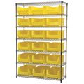 Akro-Mils Steel Bin Shelving, 48 in W x 74 in H x 18 in D, 7 Shelves, Yellow AWS184830281Y