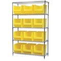 Akro-Mils Steel Bin Shelving, 48 in W x 74 in H x 18 in D, 5 Shelves, Yellow AWS184830282Y
