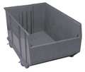 Quantum Storage Systems 300 lb Mobile Storage Bin, Polypropylene, 23 7/8 in W, 17 1/2 in H, Gray, 41 7/8 in L QRB256MOBGY
