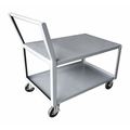 Zoro Select Low-Profile Utility Cart with Lipped & Flush Metal Shelves, Steel, Raised, 2 Shelves, 1,200 lb 10F444