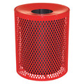 Leisure Craft 32 gal Trash Can, Red, 9 Gauge Metal 32EXP-RED