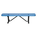 Leisure Craft Portable, Bench w/o Back, 6ft., Blue B6XPP-BLUE