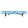 Leisure Craft Bench w/o Back, Surface Mount, 8ft., Blue B8XPSM-BLUE
