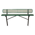 Leisure Craft Bench/Back, Ingroud Mount, 8ft., Blk/Grn B8WBIG-BLACK GREEN