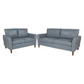 Flash Furniture Loveseat and Sofa Set, 31"L36"H, Welted Upholstered Arms with Rounded Edge, LeatherSeat BT-S8373-SFLS-GRY-GG