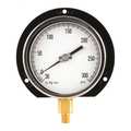 Zoro Select Compound Gauge, -30 to 0 to 300 in Hg/psi, 1/4 in MNPT, Aluminum, Black 11A494