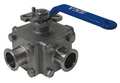 Vne 1-1/2" Clamp Stainless Steel Sanitary Ball Valve 3-Way EG93CCC-61.5