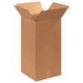 Zoro Select Tall Corrugated Boxes, 12" x 12" x 24", Kraft, 25/Bundle 11A695