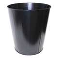 Zoro Select 7 gal Round Trash Can, Black, 13 1/4 in Dia, None, Steel 11C817
