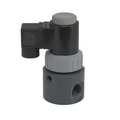 Plast-O-Matic 120V AC Polypropylene Solenoid Valve, Normally Closed, 1/2 in Pipe Size EAST4V6W11-120/60-PP