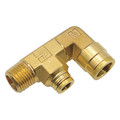 Parker Push-to-Connect, Threaded Dual Port Male Elbow, 5/8 in x 1/4 in Tube Size, Brass, Gold 189PTC-10-4-6