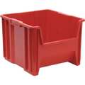 Quantum Storage Systems 100 lb Storage Bin, Polyethylene, 16 1/2 in W, 12 1/2 in H, 17 1/2 in L, Red QGH800RD