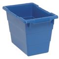 Quantum Storage Systems Cross Stacking Container, Blue, Polypropylene, 17 1/4 in L, 11 in W, 12 in H TUB1711-12BL
