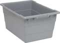 Quantum Storage Systems Cross Stacking Container, Gray, Polypropylene, 23 3/4 in L, 17 1/4 in W, 12 in H TUB2417-12GY