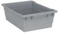 Quantum Storage Systems Cross Stacking Container, Gray, Polypropylene, 23 3/4 in L, 17 1/4 in W, 8 in H TUB2417-8GY