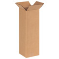 Zoro Select Tall Corrugated Boxes, 6" x 6" x 18", Kraft, 25/Bundle 11R284