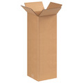 Zoro Select Tall Corrugated Boxes, 8" x 8" x 20", Kraft, 25/Bundle 11R299