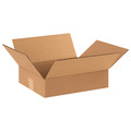 Zoro Select Flat Corrugated Boxes, 12" x 10" x 3", Kraft, 25/Bundle 11R322