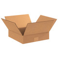 Zoro Select Flat Corrugated Boxes, 12" x 12" x 3", Kraft, 25/Bundle 11R329