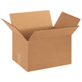 Zoro Select Corrugated Boxes, 13" x 10" x 8", Kraft, 25/Bundle 11R343