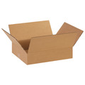 Zoro Select Flat Corrugated Boxes, 14" x 11" x 3", Kraft, 25/Bundle 11R358