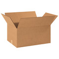 Zoro Select Corrugated Boxes, 18 1/2" x 12 1/2" x 9", Kraft, 25/Bundle 11R413