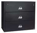 Fireking 25-3/16" W 3 Drawer Lateral File, Black, Letter/Legal 3-3122-CBL