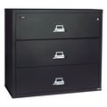 Fireking 38-15/16" W 3 Drawer Lateral File, Black, Letter/Legal 3-4422-CBL