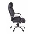 Goliath Big and Tall Chair, Leather, Padded Arms, Black; Base: Chrome 1100BK
