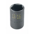 Sk Professional Tools 1/2 in Drive Impact Socket 13/16 in Size Pentagon Standard Depth, Black Oxide 34205