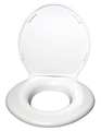 Big John Toilet Seat, With Cover, ABS plastic, Round or Elongated, White 1W