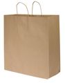 Zoro Select Shopping Bag Flat Bottom, Cargo Brown, Paper Twist Handles, Pk200 87148