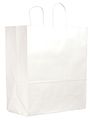 Zoro Select Traveler White Shopping Bag Flat Bottom, Twist Handles, Pk250 84640