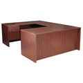 Regency U Shaped Desk, 106 D X 71 W X 29 H, Mahogany, Wood LUD7135MH