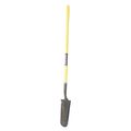 Westward 14 ga Drain Spade Shovel, Steel Blade, 46-3/4 in L Yellow Fiberglass Handle 12V173