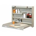 Datum Storage Fold-Up Desk, 3-3/8" D, 20" W, 16-3/8" H, Ivory, Heavy Duty Steel, Front: Laminate, Side: Wood WW-100